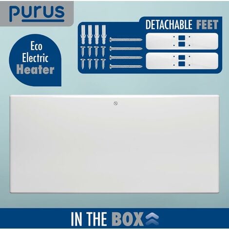Purus 1800W Eco Panel Heater Bathroom Safe Setback Timer Wall