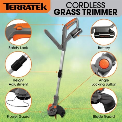 Cordless Strimmer Electric Grass Trimmer Garden Edger 2x Batteries 30x Blades