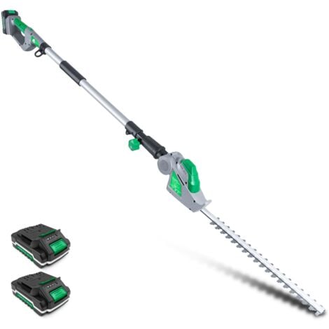 Gracious Gardens 18V 2.4m Cordless Electric Hedge Trimmer Long Reach 2 Batteries Included