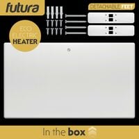 Futura 1500W Eco Panel Heater Bathroom Safe Setback Timer Wall Mounted Lot 20 Low Energy Electric Heater