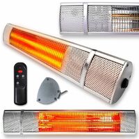 Futura 2000W Patio Heater Wall Mounted Electric Infrared Outdoor Garden Heater, Bathroom Heater Remote Control