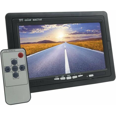 Monitor LCD 7.0 Pollici Auto Con Telecomando 2 Ingressi AV Per  Videosorveglianza