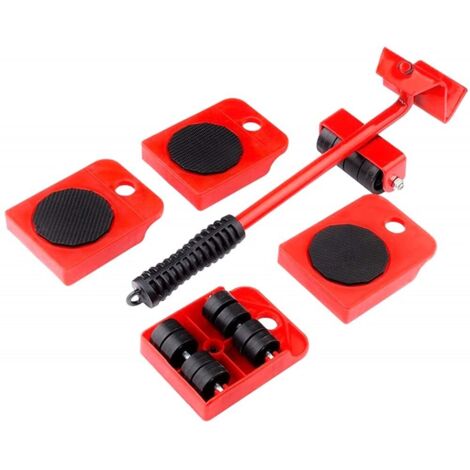 Kit Sollevatore Mobili Con Piastra A Ruote Per Spostare Fino A 150 Kg Di Peso (1/5)