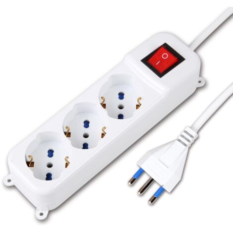 Ciabatta Multipresa Elettrica Con 3 Posti Schuko Con Interruttore Per Accensione (1/4)