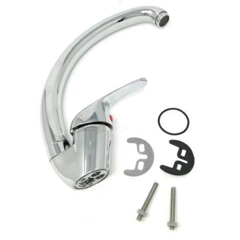 Rubinetto Per Lavello Cucina Miscelatore Canna Alta Ottone Cromato Mono Comando (1/6)