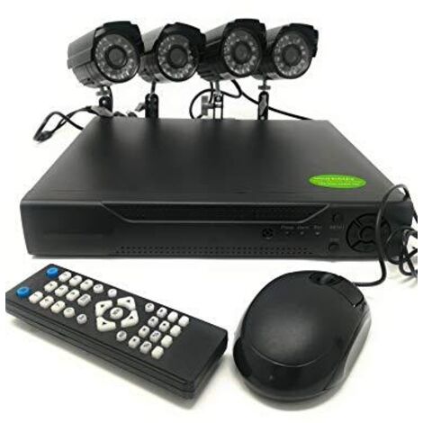 Kit Videosorveglianza 4 Canali Telecamere Infrarossi Dvr Alimentatori Prolunghe (1/4)