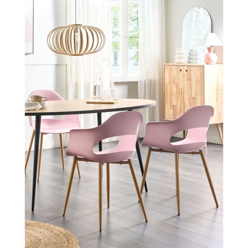 Set di 2 sedie da pranzo in materiale sintetico rosa Utica