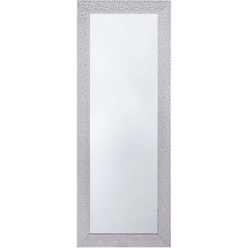 Koonmi Grande specchio rotondo con bordo ondulato, 60 cm, specchio da parete con telaio in metallo strutturato, da appendere o appoggiare alla parete, per bagno, ingresso, soggiorno, colore nero