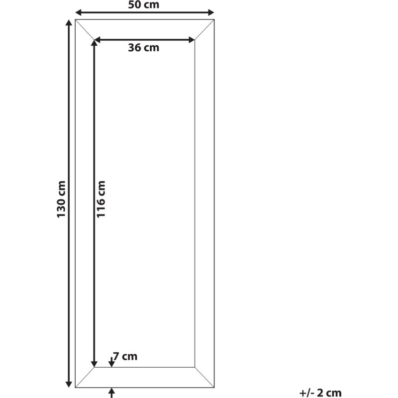 Specchio da parete in color argento 50 x 130 CHATAIN 