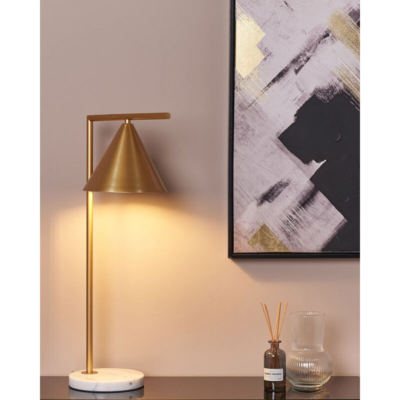 Lampada da tavolo moderna in ferro con base in marmo Soggiorno Studio Oro  Mocal