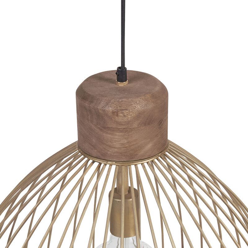 Lampadario con paralume in metallo e ottone Banas