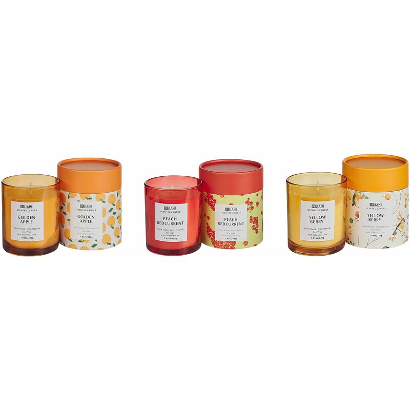 Set di 3 candele profumate 100% cera di soia stoppino di cotone