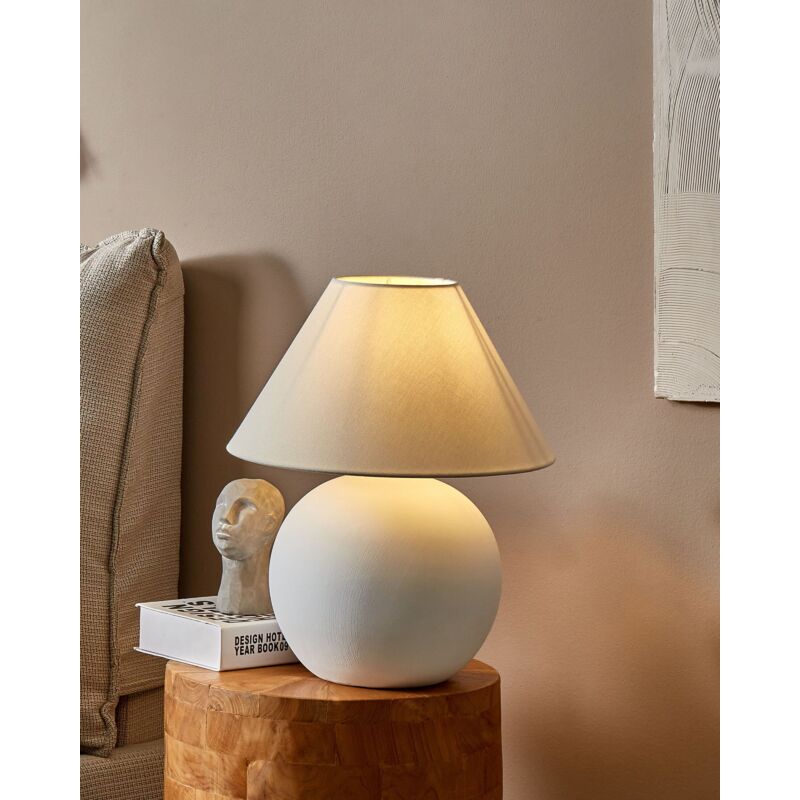 Lume lampada da tavolo classica in ceramica avorio a 1 luce stf 0094