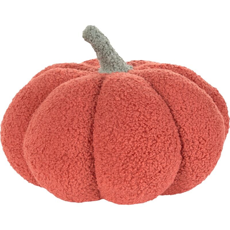 Set 2 cuscini di peluche a forma di zucca in tessuto bouclè arancione 28 cm  Munchkin