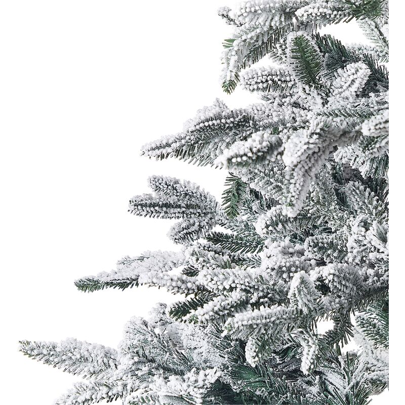 Albero di Natale Artificiale Bianco Innevato Base Metallo PVC 210 cm Bassie