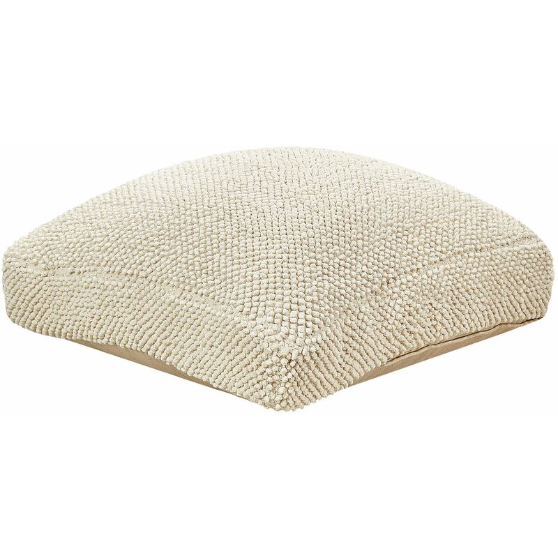 Cuscino da pavimento in cotone quadrato beige e marrone 70 x 15 cm Joara