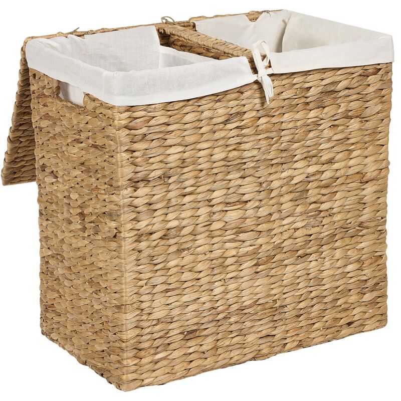 Arthur Cameron - Cesto portaoggetti in vimini con fodera rimovibile e rivestimento in cotone - Perfetto per il bagno, soggiorno o camera da letto - Cesto portaoggetti con coperchio, grande scatola