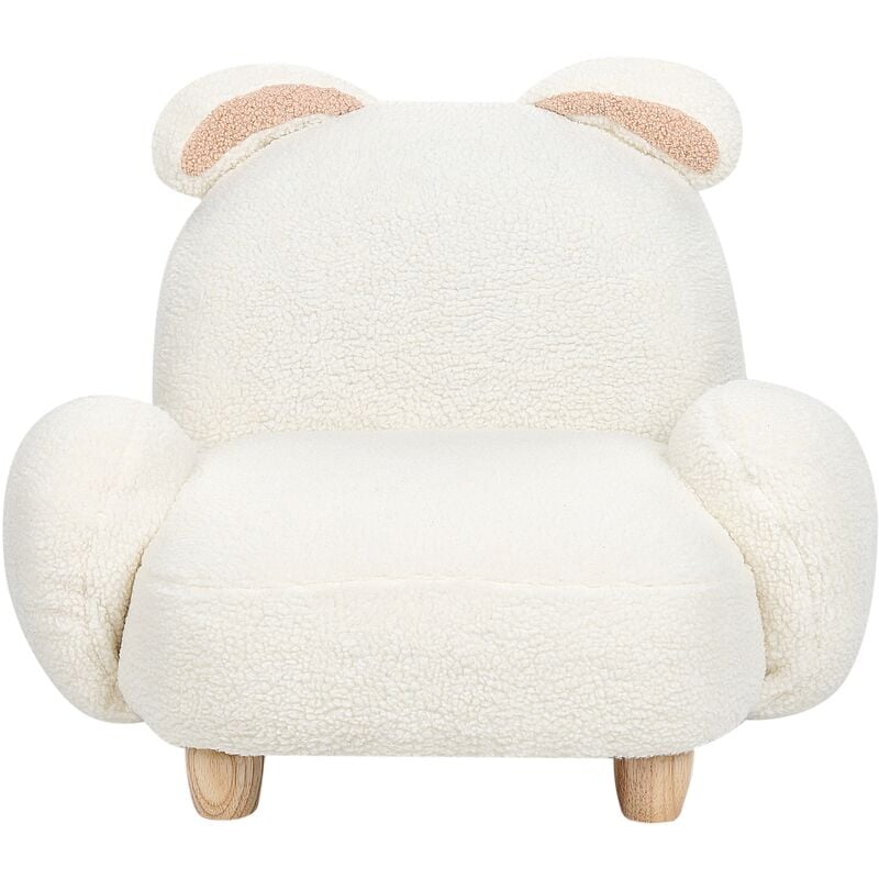 Poltrona animale Imbottitura in poliestere Forma di coniglio Design Peluche  Mobili per bambini Bianco Sporco Kanna