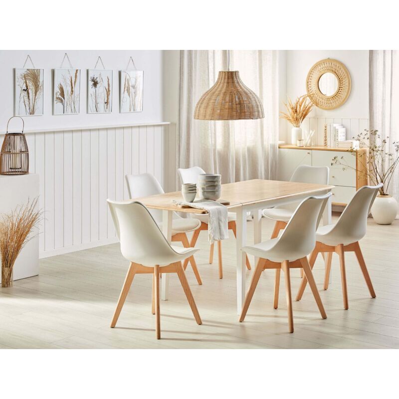 Tavolo Legno Sedie Bianche Set Sedie Margaret White Wood Struttura