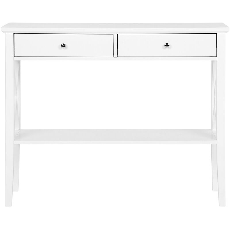 Consolle Corridoio SogesHome Kosole - Bianca Classica, 100x34x71.5 Cm, Con 3 Cassetti E Ripiano Aperto, In MDF