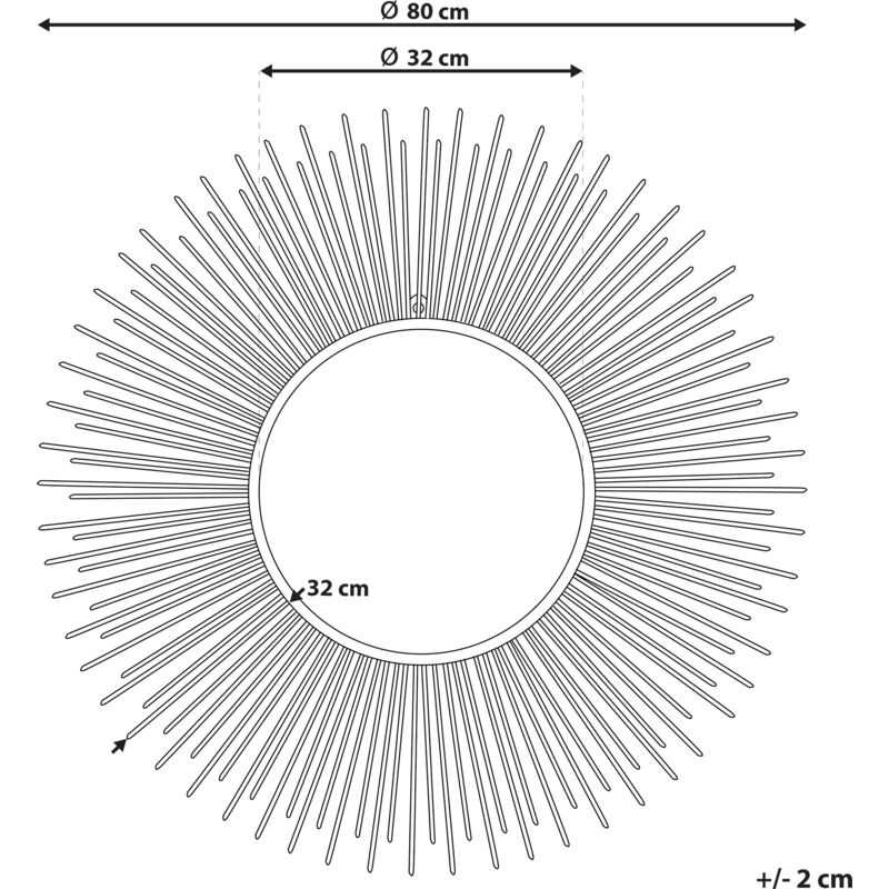 Specchio da parete tondo ø 80 cm color argento CHANNAY 