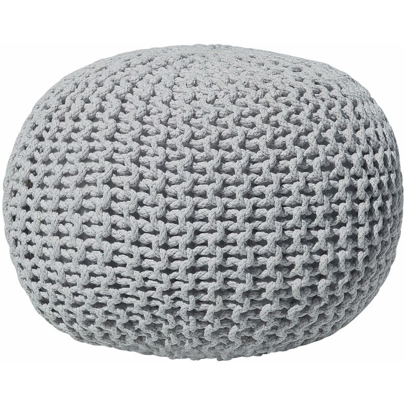 Pouf cotone blu e beige 50 x 35 cm CONRAD 