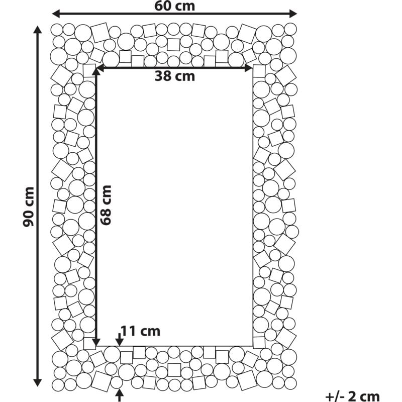 Specchio da parete argento 60 x 90 cm MERNEL 