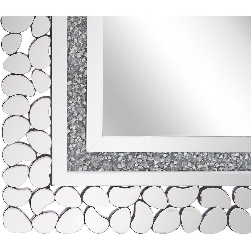 Specchio da Parete Argentato Rettangolare Accessorio Moderno 60x90 cm Pabu