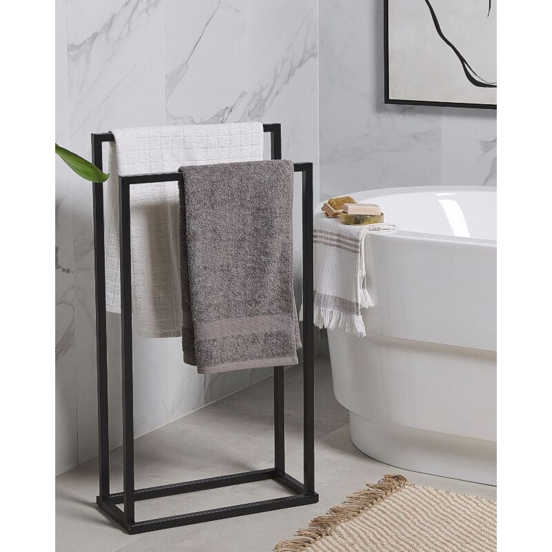 Porta salviette asciugamani Panarea nero opaco cm 60 arredo bagno