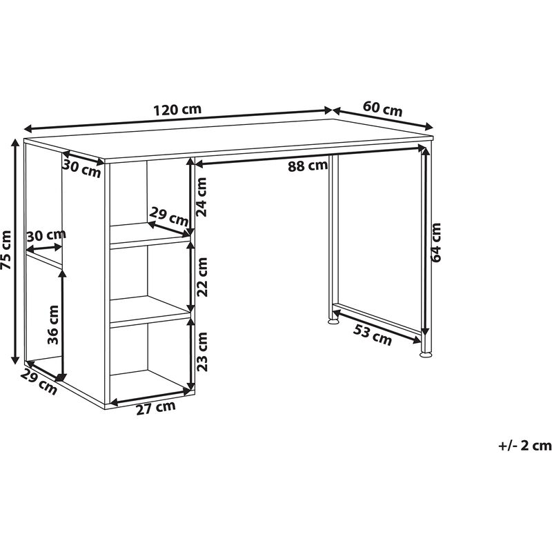 Scrivania da ufficio 120 x 60 cm legno scuro e bianco DESE