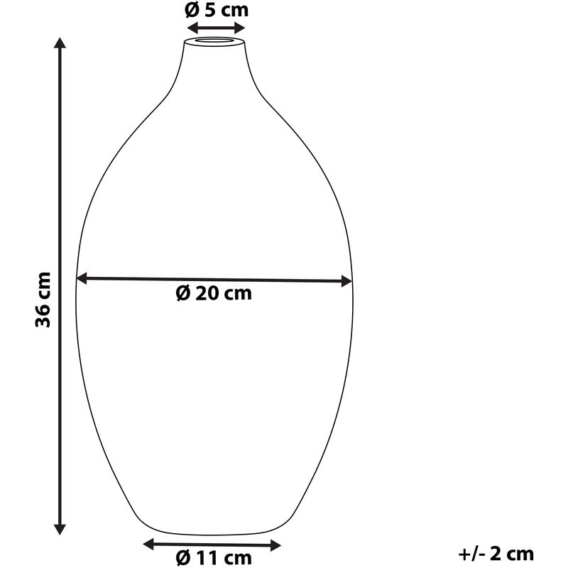 Vaso decorativo terracotta nero e bianco 35 cm KUALU 