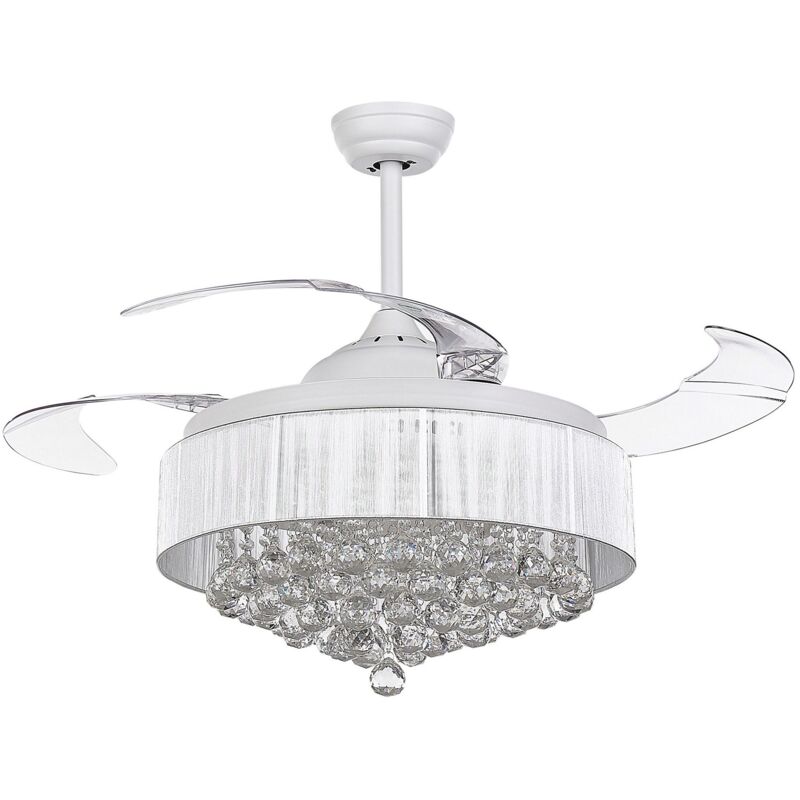 Ventilatore a Soffitto da Parete 4 Pale Ø 107 con Luce Lampadario 55-60W 3  Vel.