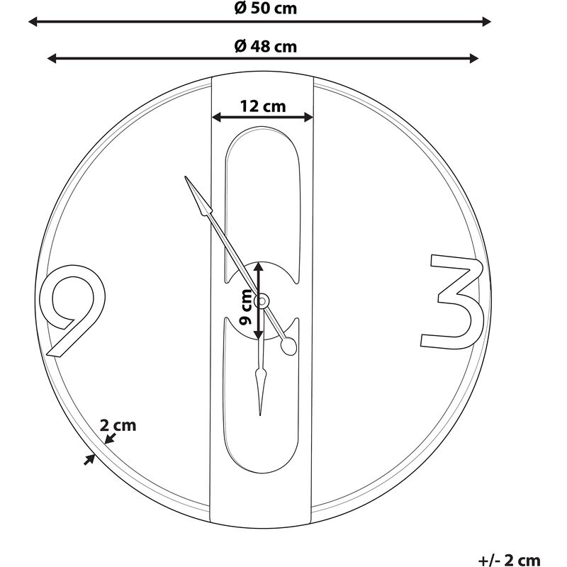 Orologio da Parete Moderno in MDF Effetto Legno ø 50 cm Mulhouse