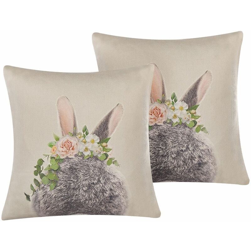 Set di 2 cuscini decorativi Coniglio Pasquale 45 x 45 cm Talpa Fatsia