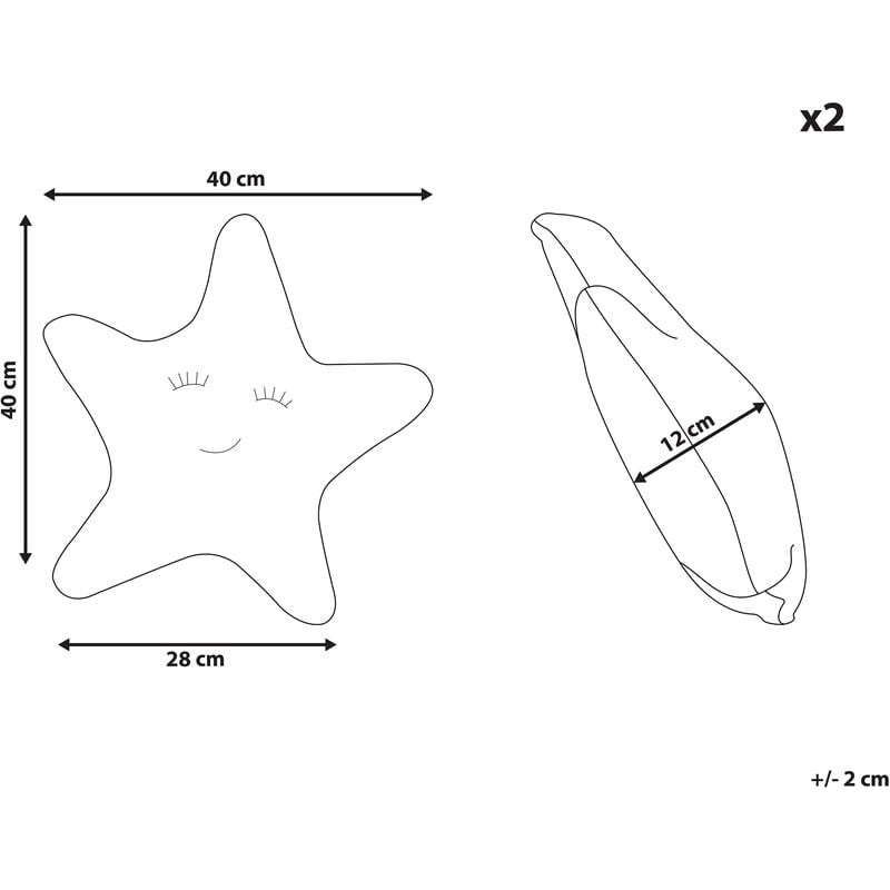 Set di 2 cuscini per bambini a stella grigio BHOPAL 