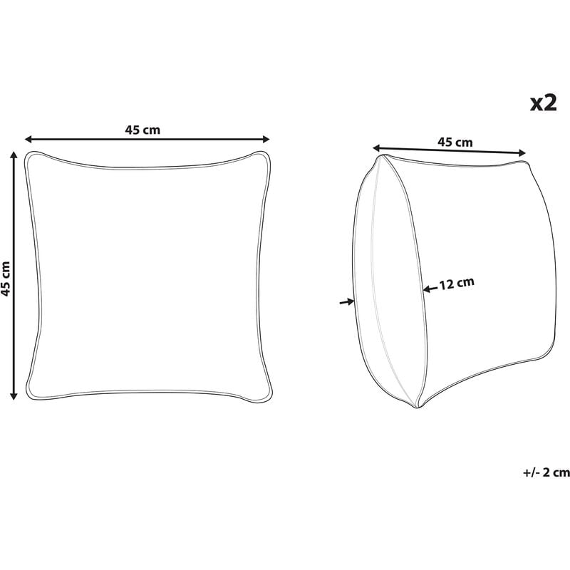 Set di 2 cuscini decorativi con motivo geometrico Verde 45 x 45 cm Ceropegia