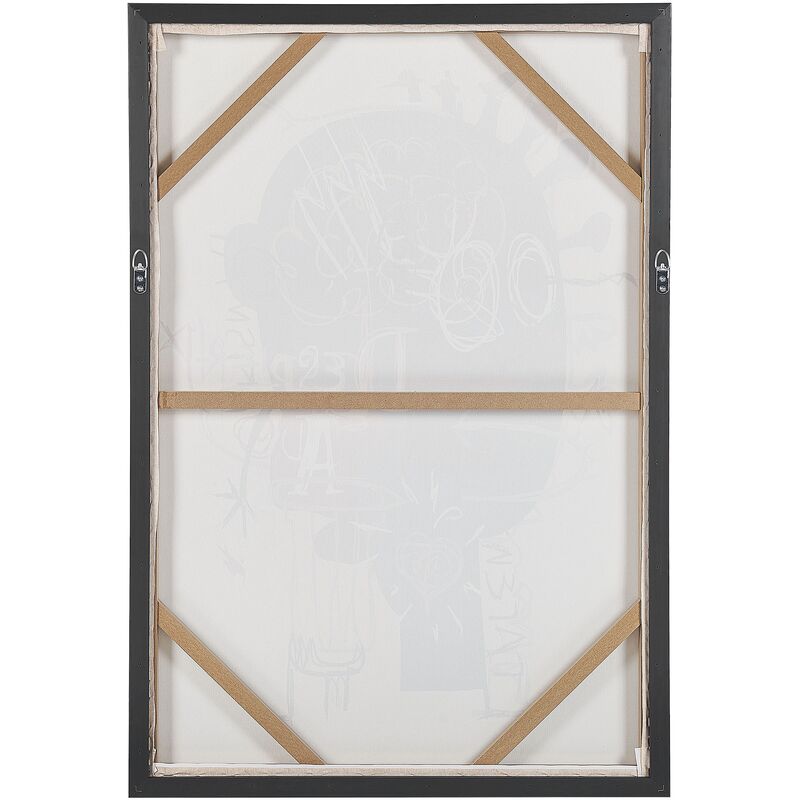 Quadro su tela con cornice beige e blu 63 x 93 cm CORVARO