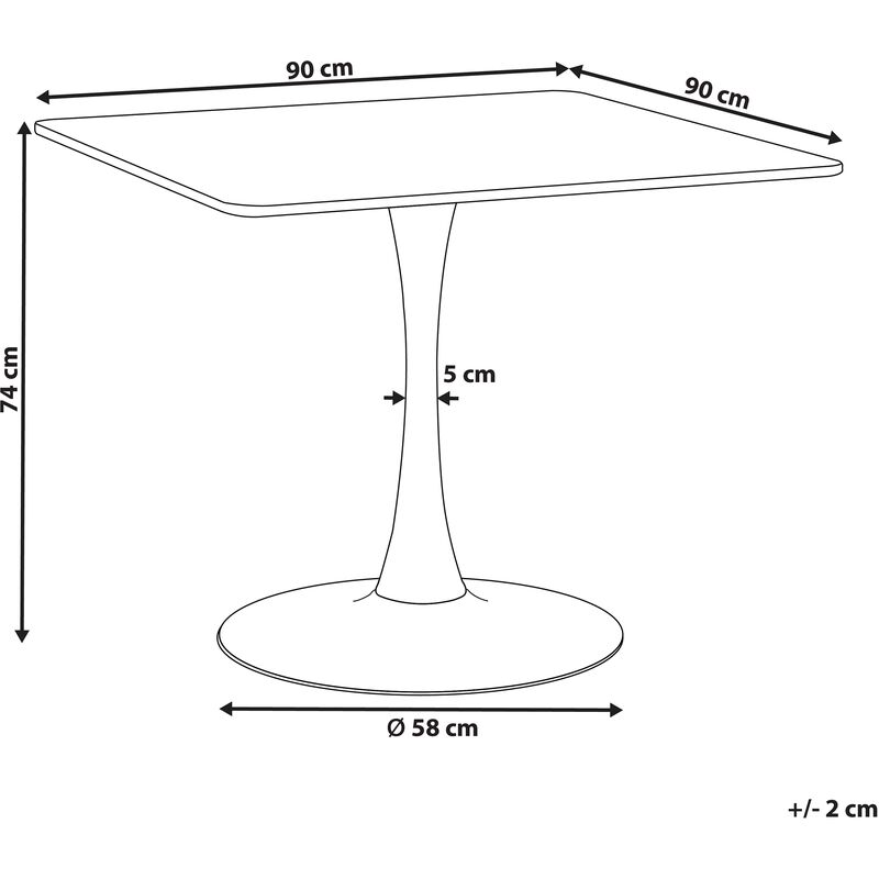 Tavolo da pranzo legno chiaro e nero 90 x 90 cm BOCA 