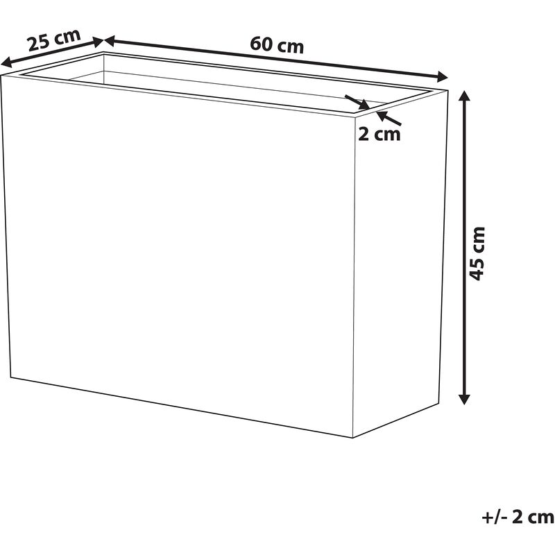 Vaso rettangolare per interno ed esterno grigio 29 x 70 x 50 cm EDESSA 