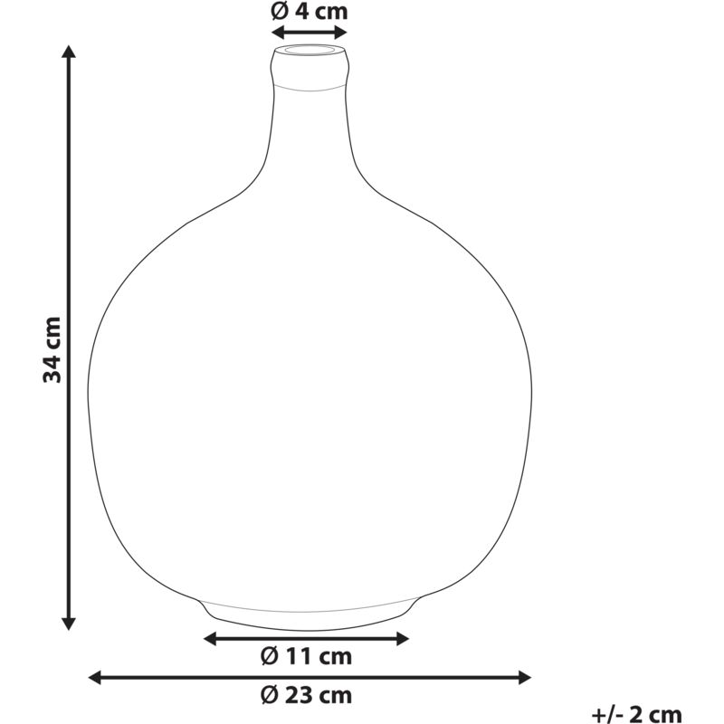 Vaso di fiori vetro 34 cm fatto a mano decorativo arancione Gosht