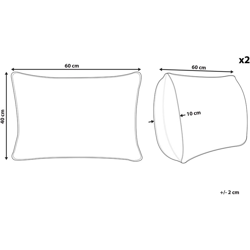 Set di 2 cuscini in cotone boho motivo geometrico 40 x 60 cm multicolore  Majra