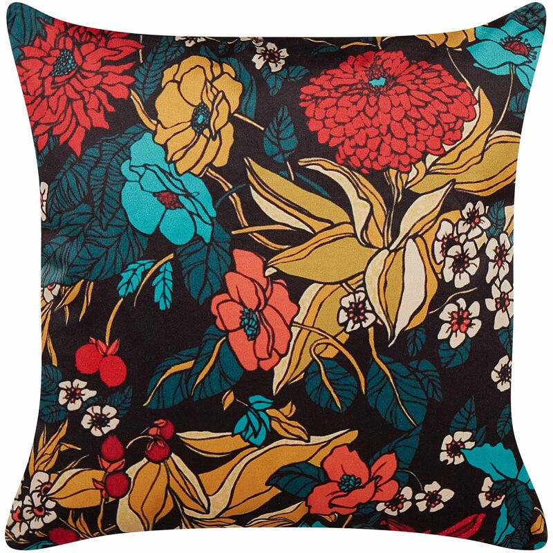 Cuscino velluto multicolore 45 x 45 cm boho foglie Protea