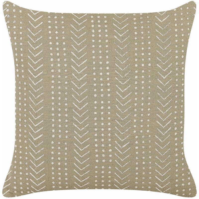 Cuscino decorativo cotone stampa geometrica boho 45 x 45 cm grigio Senecio