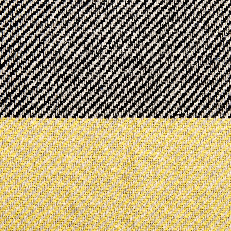 Coperta in cotone grigio e giallo con frange 125 x 150 cm Lapu