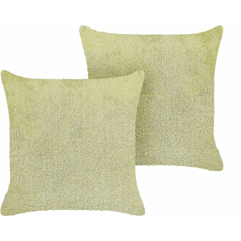 Set di 2 cuscini decorativi in poliestere 45 x 45 cm verde Pilea