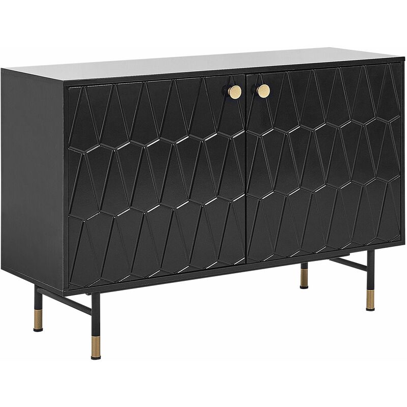 Credenza nera con 2 ante nero in stile retrò Adante