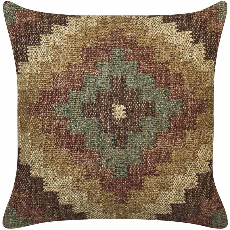 Beliani - Cuscino in iuta in stile Etnico Multicolore 45 x 45 cm Maguri - Marrone