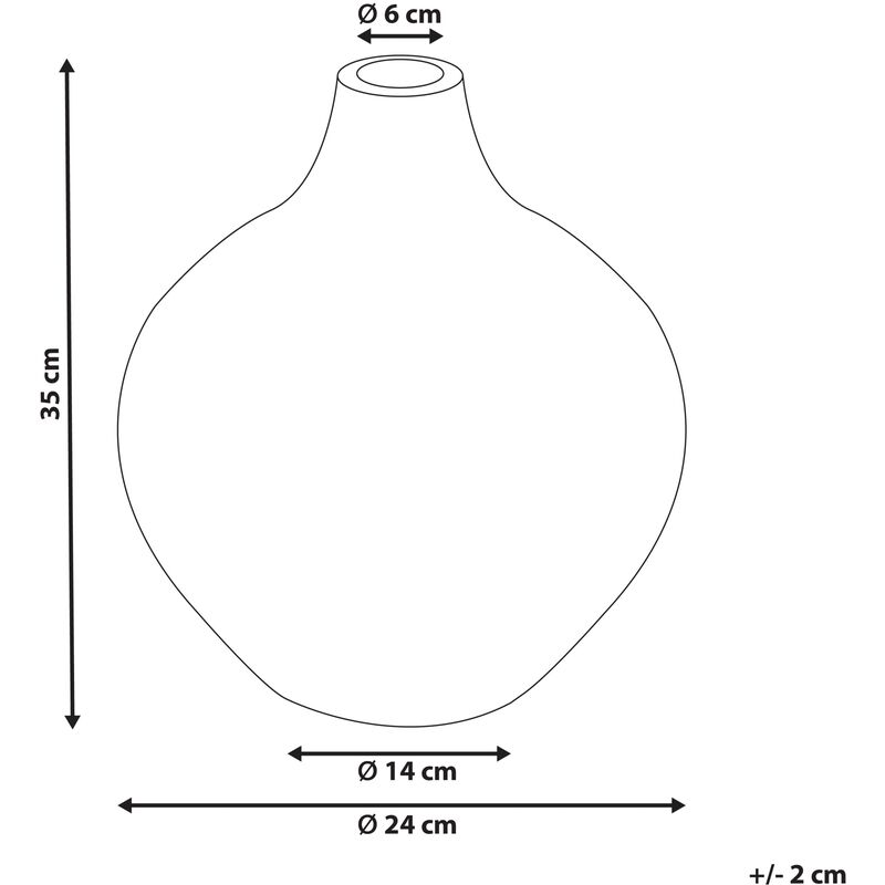 Vaso decorativo terracotta nero e bianco 35 cm KUALU 