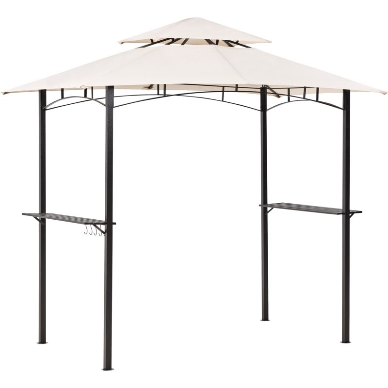 Gazebo Da Esterno 240x148x245 Cm – Telaio In Acciaio Grigio, Tetto In Poliestere, Resistente UV