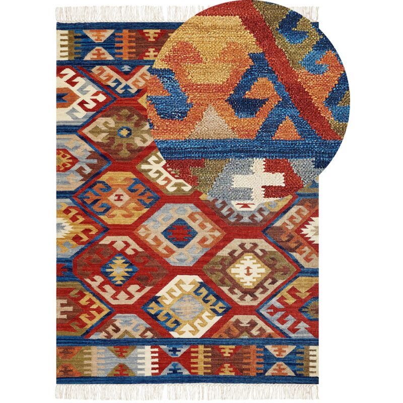 Tappeto kilim lana multicolore 200 x 300 cm JRVESH 